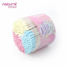 Eco-friendly Cotton buds bamboo material stick cotton buds swabs 3 in 1 Color cotton buds 240 pcs Ready Daily Care And Cleaning