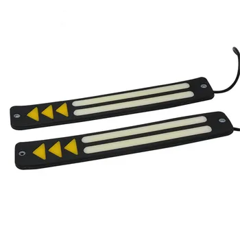 

2pcs Flexible Waterproof White and Amber Auto COB LED Daytime Running DRL Fog Lights With Turn Signal Light for Car-Styling