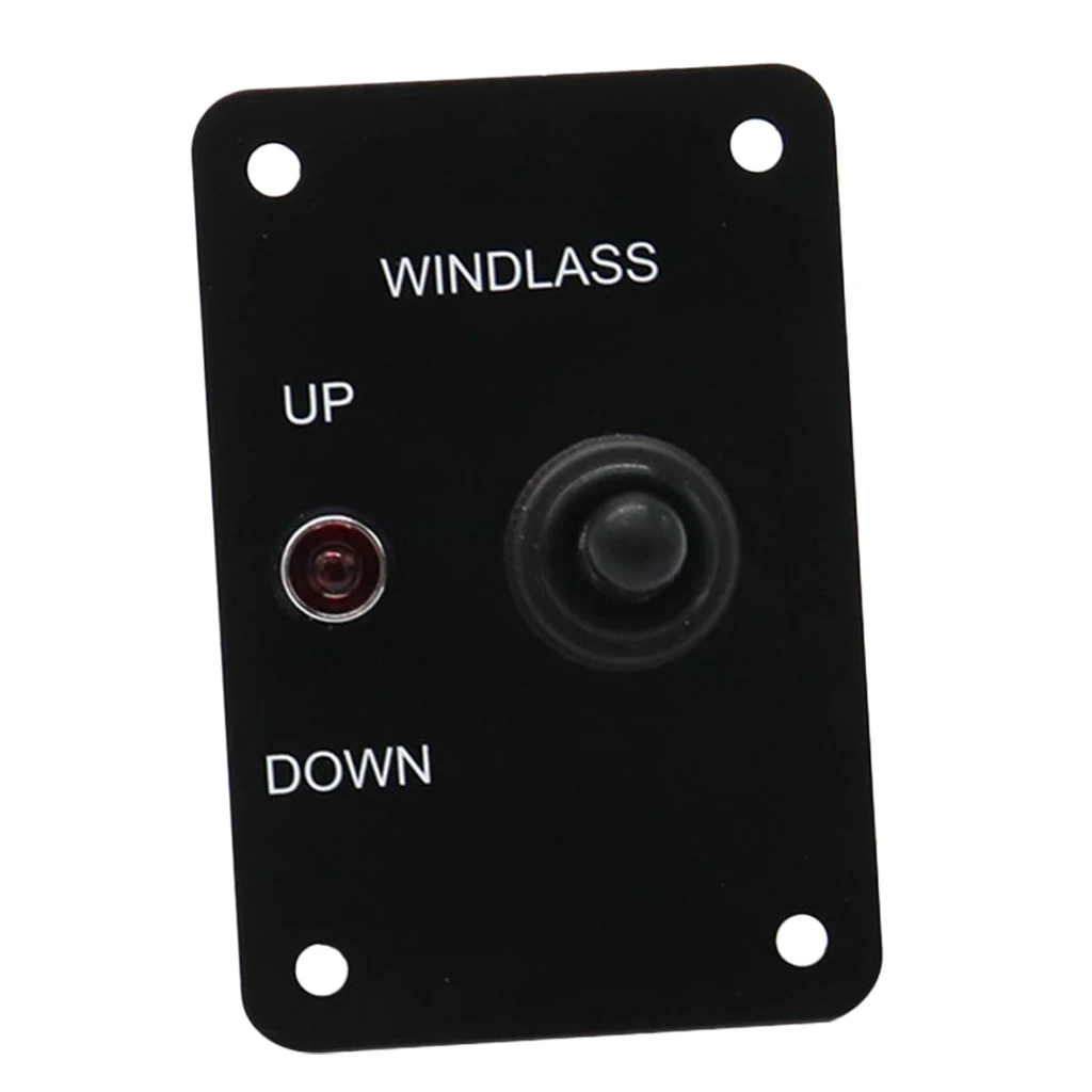 Marine 12V Anchor Windlass UP/Down Toggle Switch Control Panel Red Indicator
