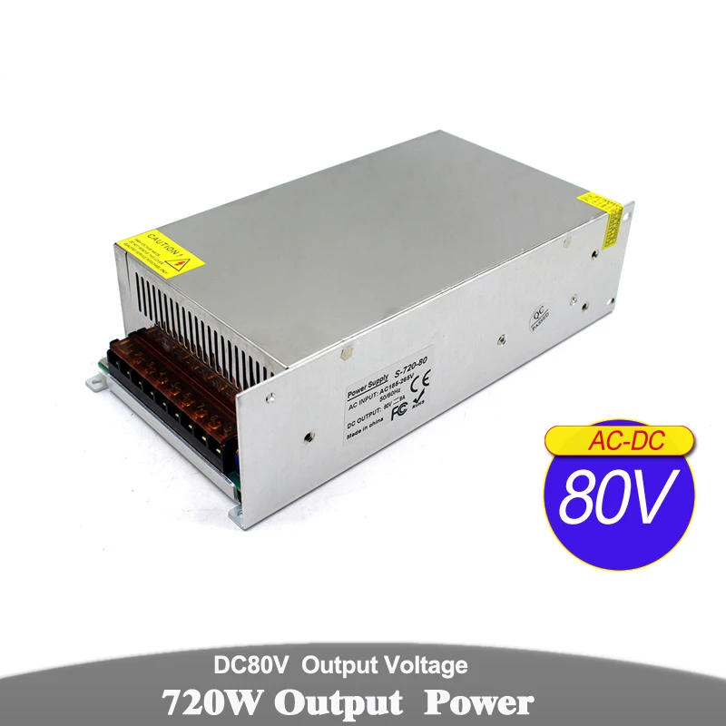 

DC Power Supply Switch 80V 9A 720W UPS Driver Transformer 110V 220V AC DC80V SMPS For CNC Industrial Equipment Machinery