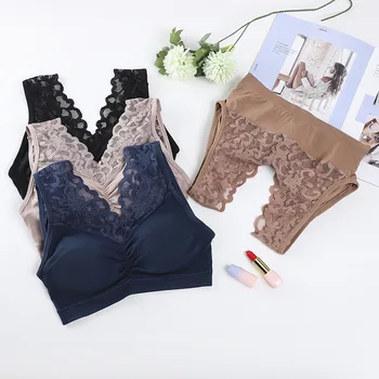 

Large size 100 kg fattening lace wrap chest seamless beautiful back camisole base to prevent leakage underwear sexi padded tank