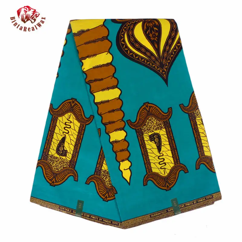 

Ankara African Wax Print Cotton Fabric Bazin Riche BintaRealWax Batik Fabric Breathable Cotton Fabric for Party Dress 24FS1102