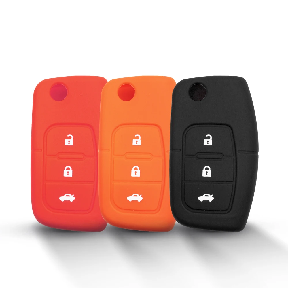 Силиконовый чехол для дистанционного ключа Dandkey, защитный чехол для Ford Fiesta Focus 2 Ecosport Kuga Escape, 3 кнопки, автомобильные аксессуары для ключей