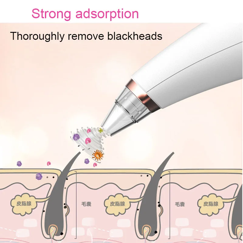 Blackhead Remover Face Cleaner Deep Pore Acne Pimple Removal Vacuum Suction Diamond Beauty Tool Facial Household SPA Skin Care