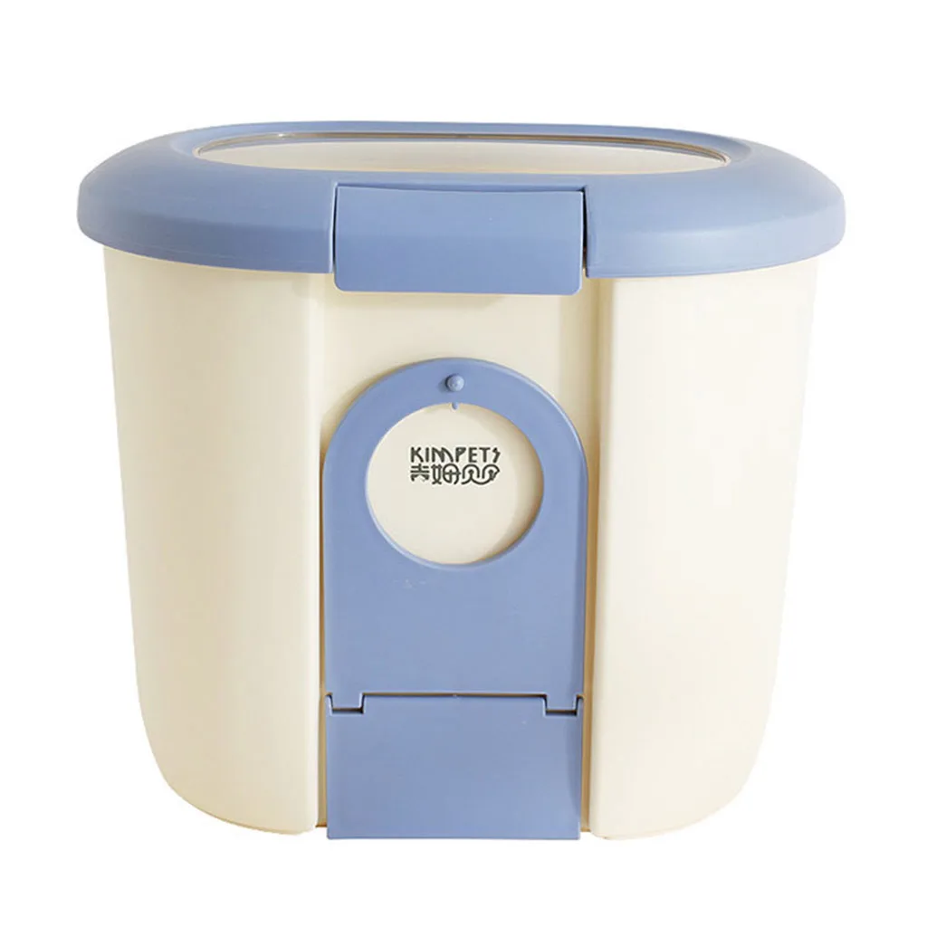 Синий 5L ящики для хранения еды для домашних животных, кошек, собак, ведро, большая емкость, влагостойкая миска, товары для домашних животных, контейнер, коробки для хранения свежести - Цвет: Синий