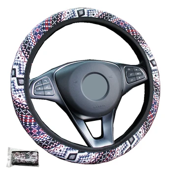 

Universal Car Steering Wheel Cover 5 Styles Flax Fashion Soft Comfortable For 37 38 CM Volant No Inner Ring Auto Car Accessories