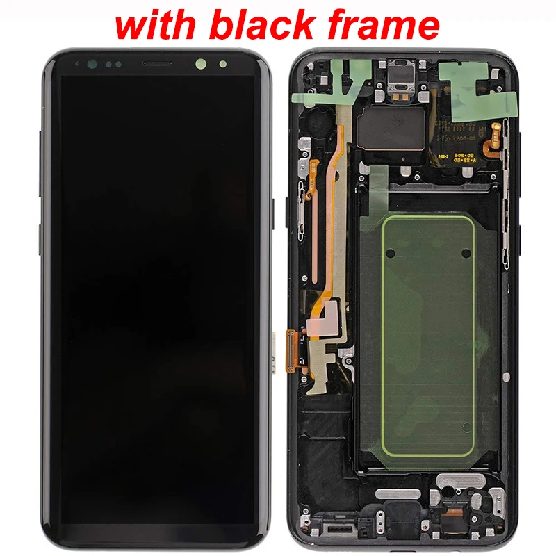 S8 Black Frame Для SAMSUNG Galaxy S8 экран дисплея Galaxy S8 экран Замена ЖК сенсорный дигитайзер сборка G950F с рамкой - Цвет: S8 Black Frame