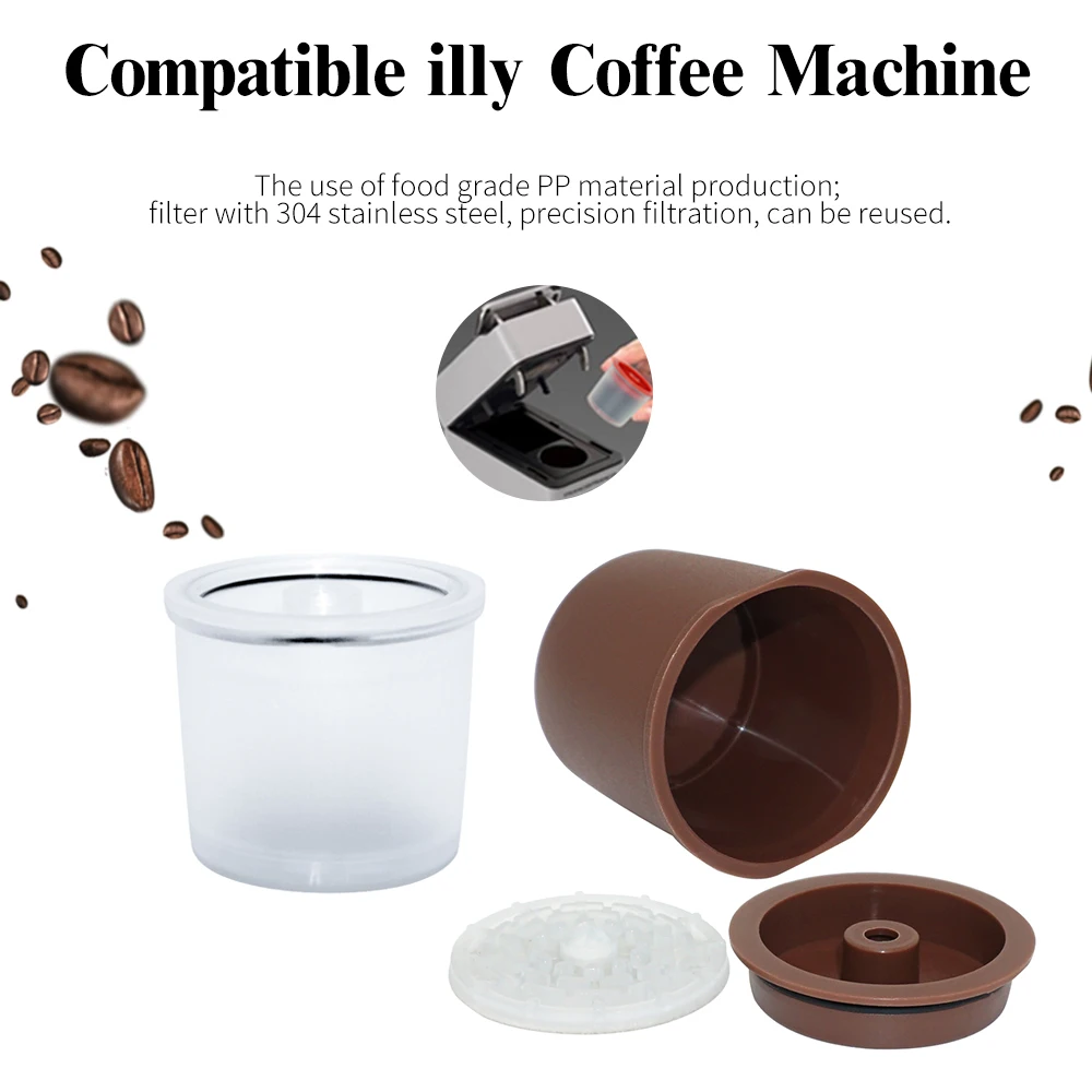 

Reusable Coffee Filter Capsules For Illy Coffee Machine Sealed Stainless Steel Rubber Eco-Friendly Practical Coffee Machine