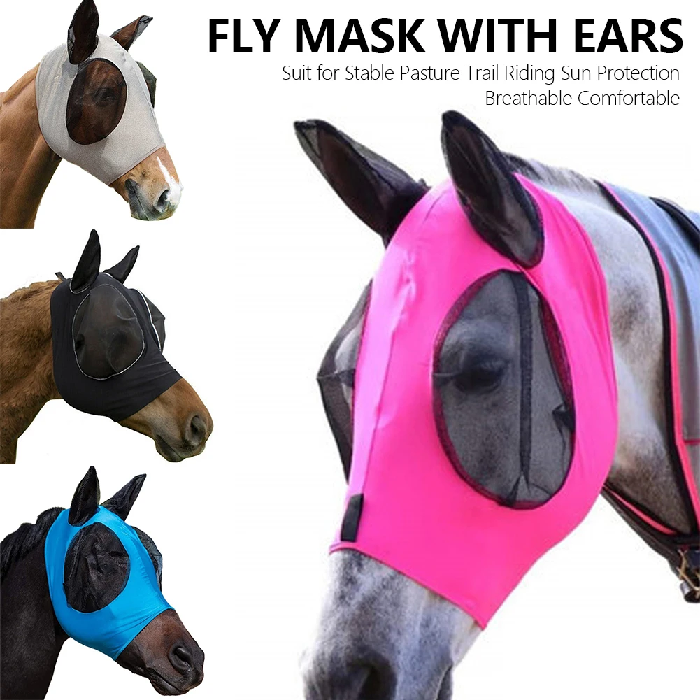 Helps with Uveitis EquiVizor 95% UV Eye Protection Standard Horse Fly Mask Debris Light Sensitivity Cancer Off The Ground! Designed to Stay On Your Horse Corneal Ulcer Insects Cataract Dust 