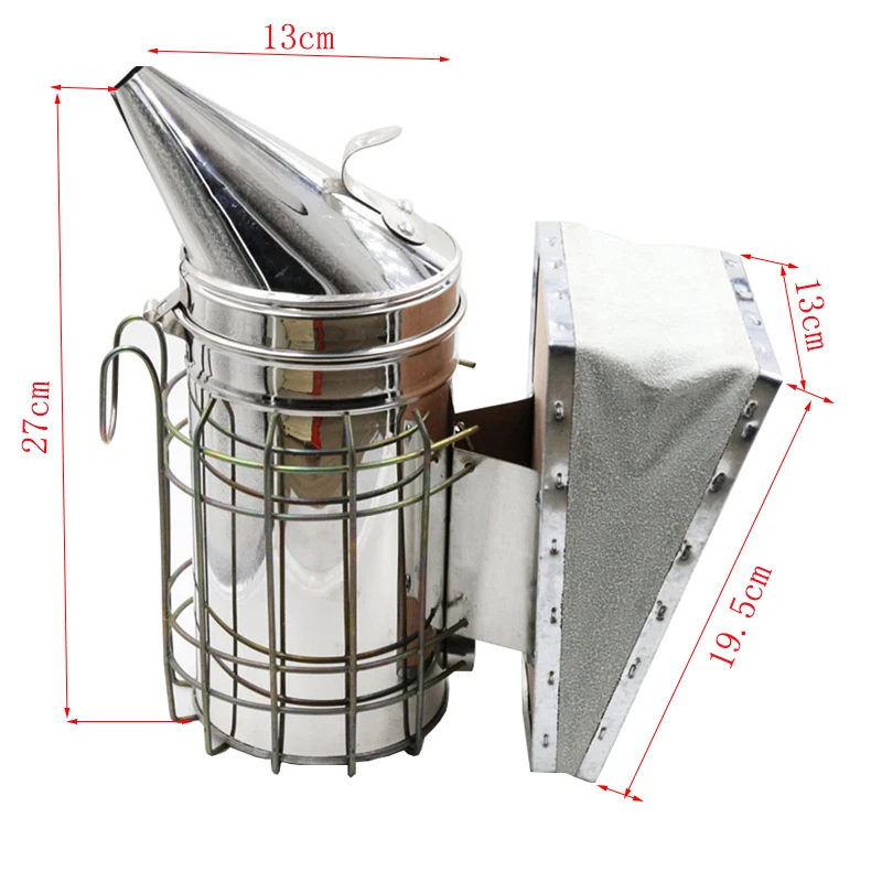 Beekeeping Smoker Beekeeper Stainless Steel Manual Bee Smoke Transmitter Kit Beekeeping Tool Apiculture Smoke Sprayer 1Pcs