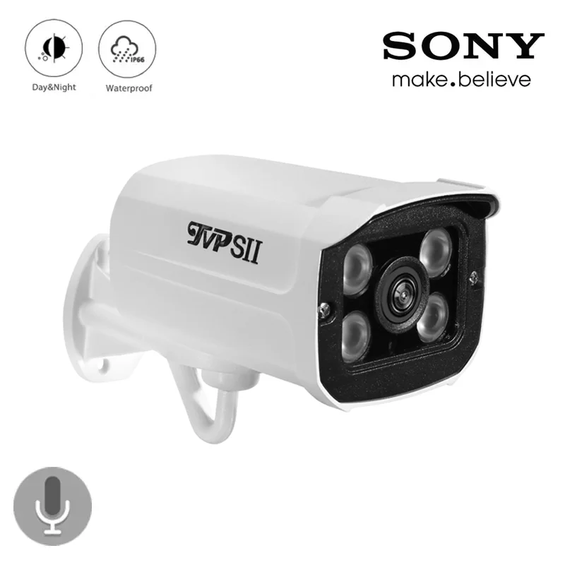 Белый цвет четыре инфракрасных светодиода 2mp 4mp 5mp 8mp 4K Металл Открытый IP66 аудио
