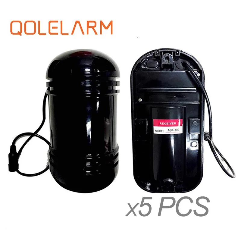 Qolelarm 2/5pcs each lot Dual Beam Sensor Active Infrared Intrusion Detector IR 10m Outdoor Perimeter Wall Barrier Fence