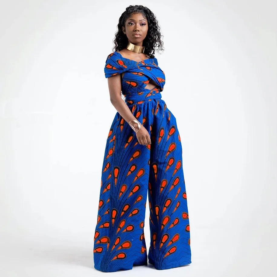 Новое поступление осенний Элегантный Модный женский комбинезон в африканском стиле с принтом из полиэстера большого размера s-xl