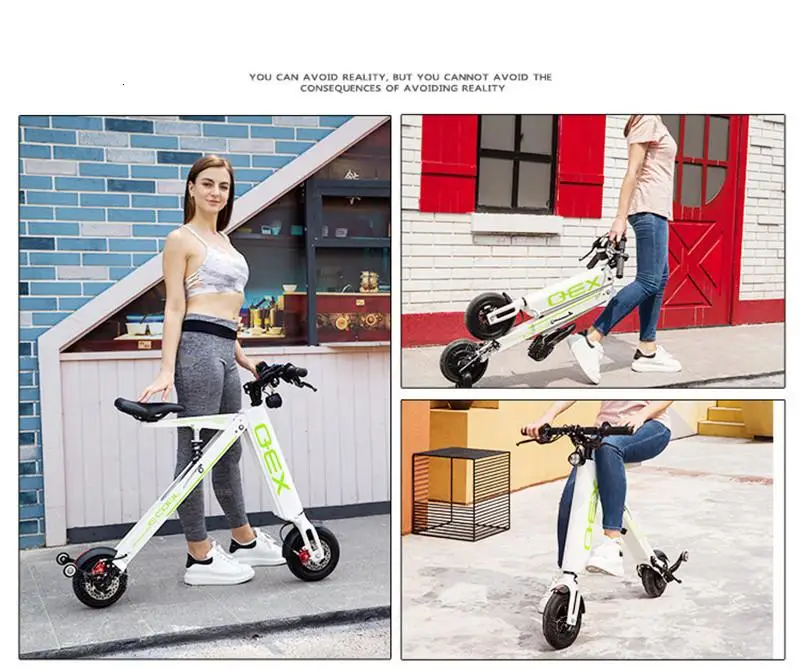 Foldable Electric Skateboard Two Wheels Electric Scooters 10 Inch 300W 36V Off Road Adult Lightweight Electric Scooter Bike (9)