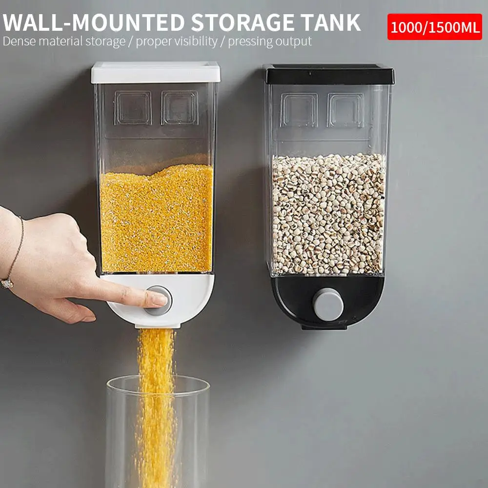 

Grain Storage Tanks Automatic Rice Durable 1000/1500ML Airtight Fresh Keeping Food Container Plastic Storage Container Kitchen