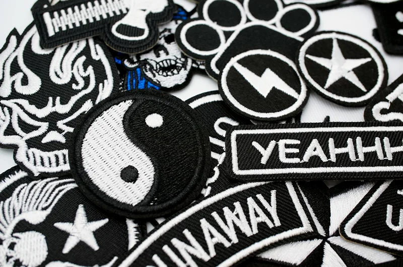 YEAHHH STAR PEACE Iron On Patches Apparel Sewing Fabric Handmade Appliques For Clothing Music Stickers Badges Parche CAT ROUTH66 Cords 