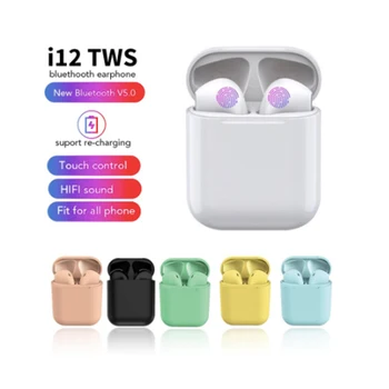 

Dropshipping i12 TWS Bluetooth 5.0 music Earphones Wireless Earbuds Hands free Business Earpieces Sport Headset