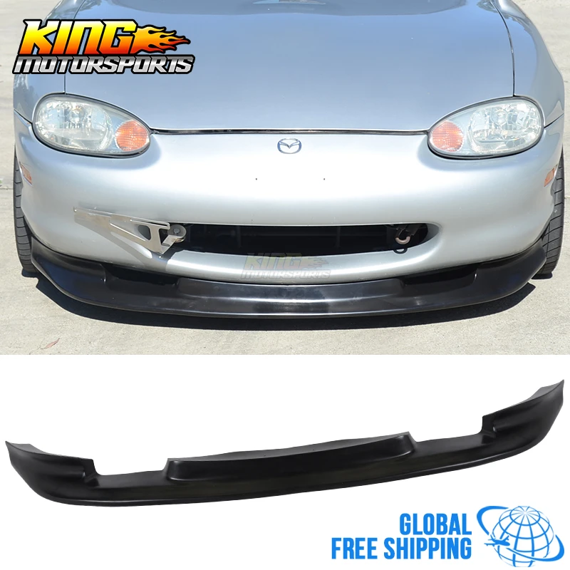 FITS 1999 2000 MIATA GV STYLE PU BLACK ADDON FRONT BUMPER LIP DAM SPOILER CHIN Parts