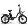 Y20 Folding Electric Snow Bike, 750W Motor, 48V 15Ah Battery, 20 Inch Mountain Bike Fat Bike, Pedal Assist E-bike with Basket ► Photo 2/6