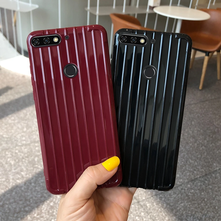 Изогнутый костюм чехол для телефона для huawei Honor 7C 7A Pro 7 A Y5 Y6 Prime Y7 Pro Мягкий ТПУ защитный чехол задняя крышка Coque