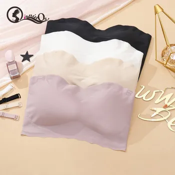 

Seamless One-piece Bras Women Push Up Tube Tops Removable Pads Intimates Basic Bandeau Beauty Back