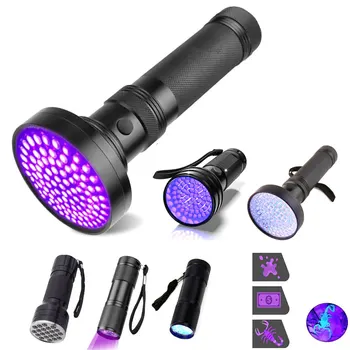 야외 방수 UV 건조기 경화 램프, 395-400nm 100LED 51LED 21LED 12LED 9LED 자외선 손전등, LED 블랙라이트