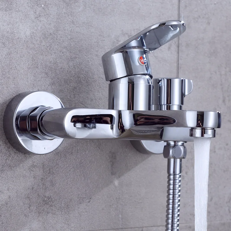 

New Style Shower Third Gear Tub Faucet Hot And Cold Copper Mixing Valve Faucet with Sewer Wholesale Bathroom Sanitary Ware Reel