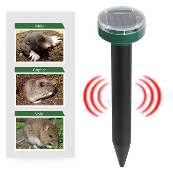 

Solar Powered Mouse Repeller Ultrasonic Pest Repeller Gopher Vole Mice Mole Repellent for Outdoor Lawn Garden Yard Farm Use