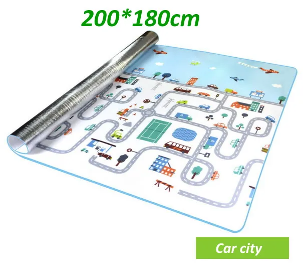 2 метра детский игровой коврик младенческий детский коврик для ползания детский игровой коврик ковер напольный коврик для детей ковер для пикника Bebe Alfombra Juego PX24x - Цвет: Car city