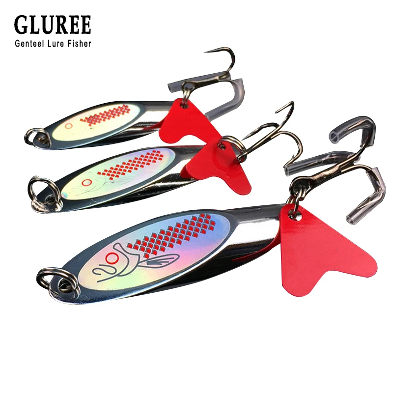 GLUREE 12 шт./лот 7g 10g 14g 21 г рыболовные приманки ложка приманка блестящий
