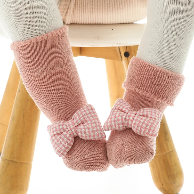 

Baby Winter Cotton Anti Slip Long Socks Toddler Newborn Infant Boys Girl Warm Terry Thick Thermal Bow Star Animal Knee High Sock