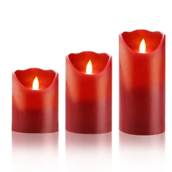 

Flameless LED 4/5/6-Inch Drip-Less Wax Pillar Candles - Real Wax & Real Flickering Candle Motion - with Remote 24-Hour Timer Fun