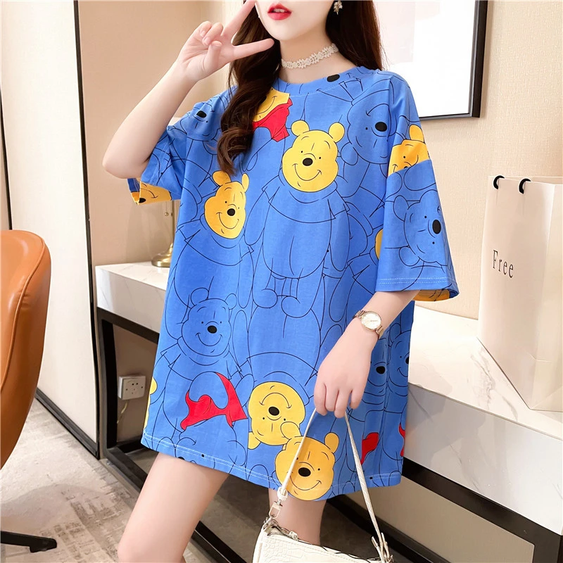 ディズニーのキャラクターがプリントされた女性用tシャツ 婦人服 韓国のファッション カワイイ ミニー ポワノ コットンtシャツ トップス ブラウス 新品 T Shirts Aliexpress