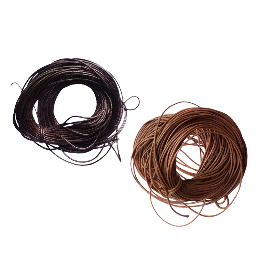 2 Pieces 10M 1mm Waxed Wax Cord Wire DIY Charm Bracelet Rope Pendant Jewelry