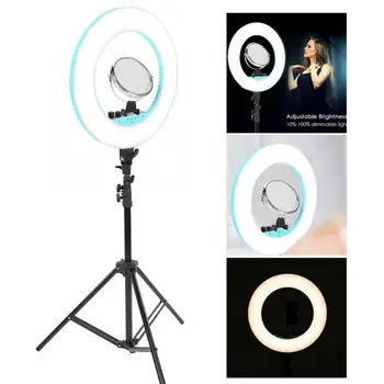 

Mirror Light Makeup LED Flesh Selfie Ring Lamp Photography Lighting Video Live Diffuser Light with Tripod Hand