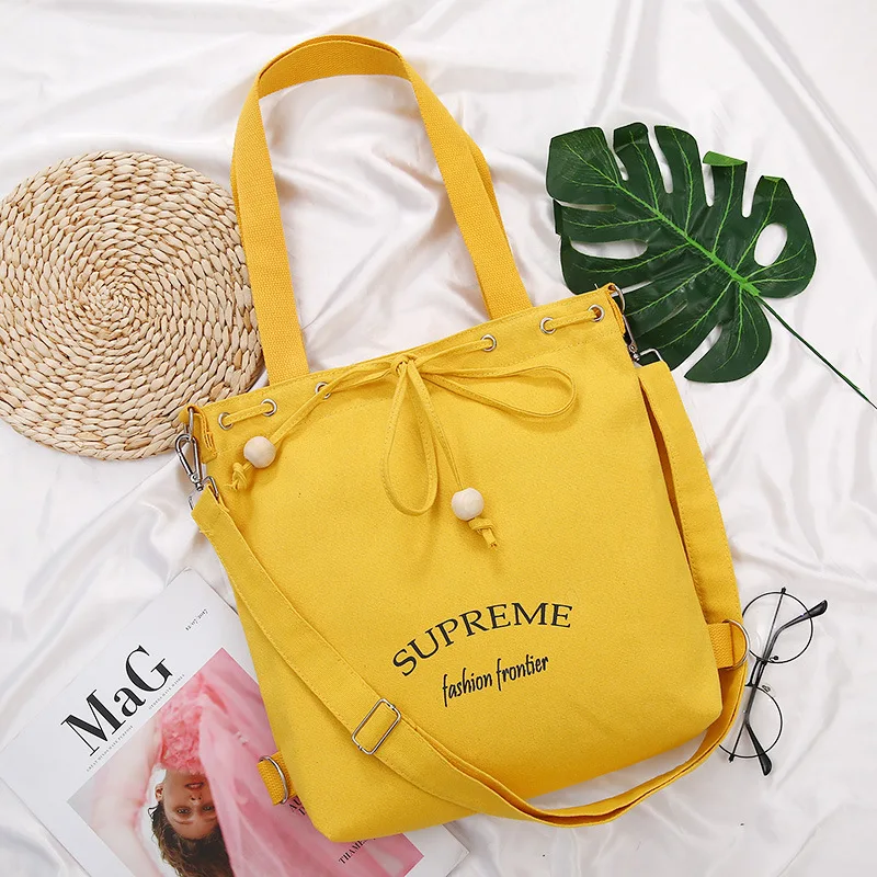 Новая женская сумка для покупок, многоразовая хлопковая Холщовая Сумка, эко тканевая сумка для покупок, сумки специального назначения, сумка для покупок - Цвет: Цвет: желтый