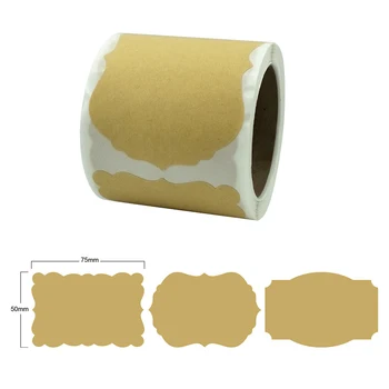 

100pcs Blank Kraft Paper Stickers Home Note Memo Label Gift Packaging DIY Decoration Label 7.5*5cm Stationery Sticker