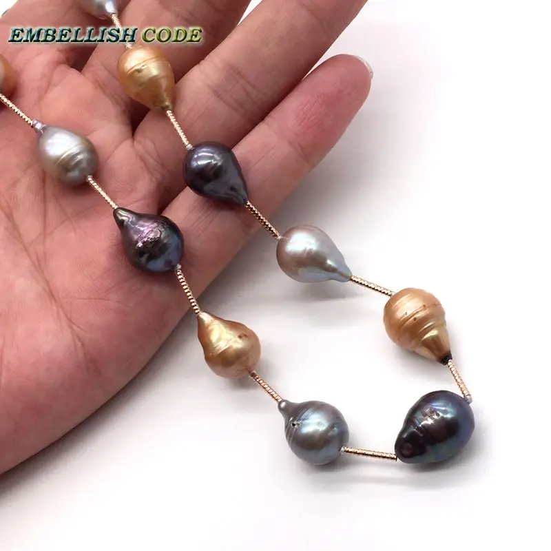 12mm*16mm 5cm Extended Chain Mixed Color Flame Ball Pear Shape Pearls With Red Golden Tube Bracelet Bangle Charm For Girl