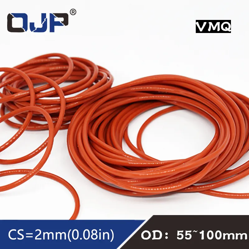 VMQ O-Ring Ø3mm/3.5mm Querschnitt Ölbeständige Dichtung AD 12mm~70mm Silikon Rot