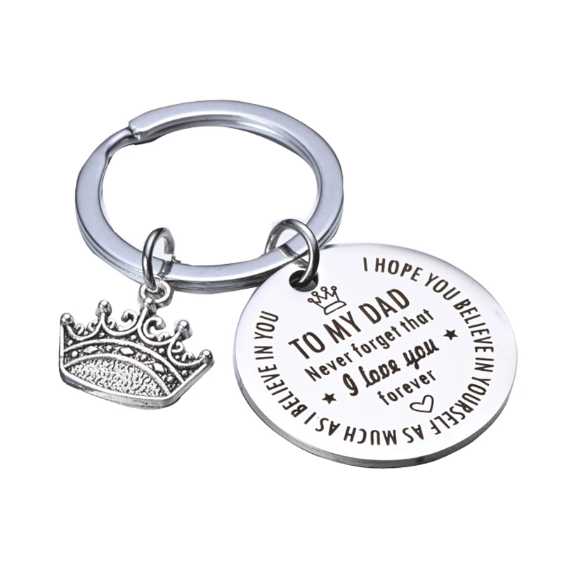 To My Dad Keychain Fathers Day Gifts Keychain for Dad Daddy Stepdad