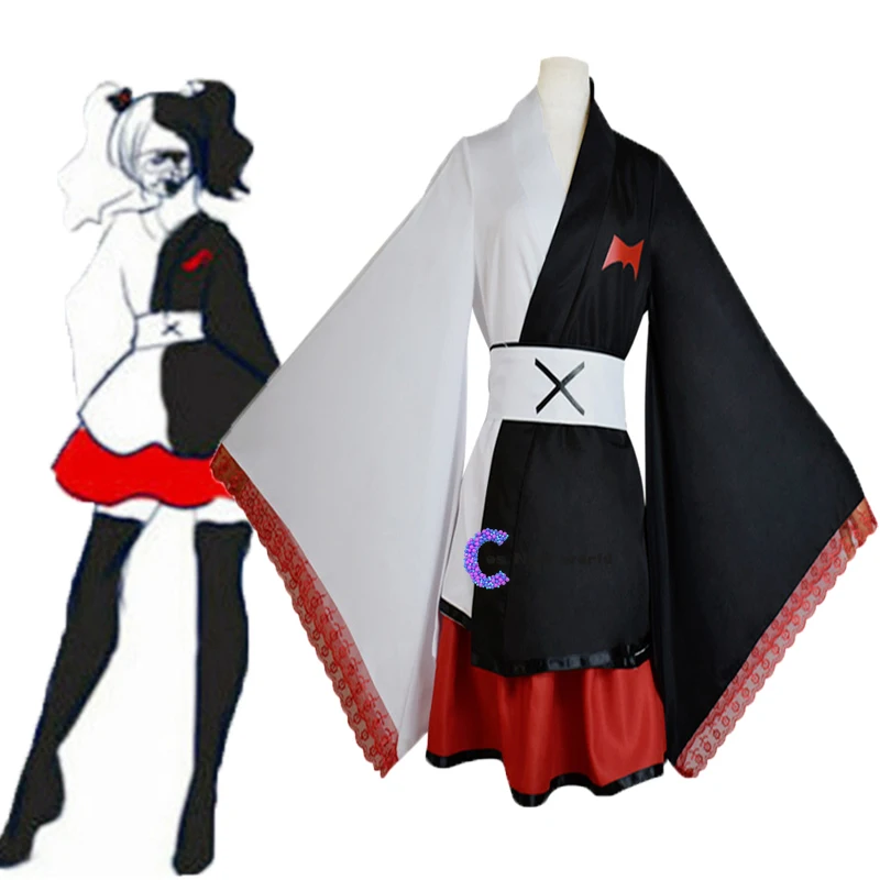 

2020 новый аниме Danganronpa Косплей Монокума pinafores платья кимоно дети Мужчины Женщины Хэллоуин Косплей Костюм парик нестандартные размеры