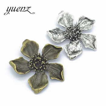 

YuenZ 1pcs Alloy Charms Antique Silver color flower Pendants Jewelry Findings For DIY Handmade Jewelry Making 54*51mm Q117