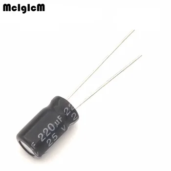 

50pcs Aluminum electrolytic capacitor 220uF 25V 6*12 Electrolytic capacitor