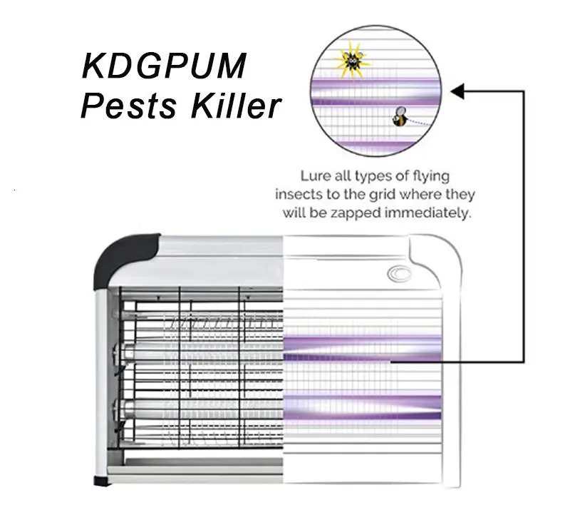 Убийца насекомых 20 Вт Электрический шок ошибка Zapper комаров убийца лампа Летающая моль ОСА вредители убийца анти-муха ловушка лампа для дома