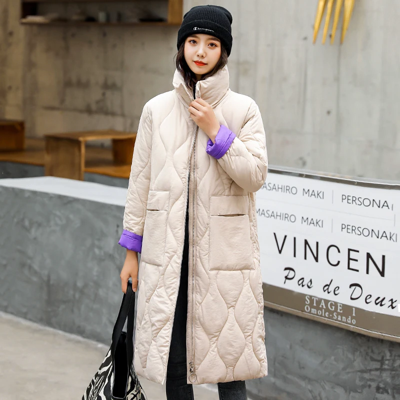 Зимняя женская куртка со стоячим воротником,, с хлопковой подкладкой, дизайн, Женское пальто Loadies, длинная парка