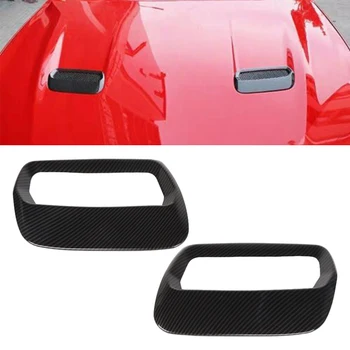 

DWCX 2PCS ABS Carbon Fiber Texture Hood Engine Air Vent Outlet Cover Trim Mouldings ABS Fit for Ford Mustang 2018 2019