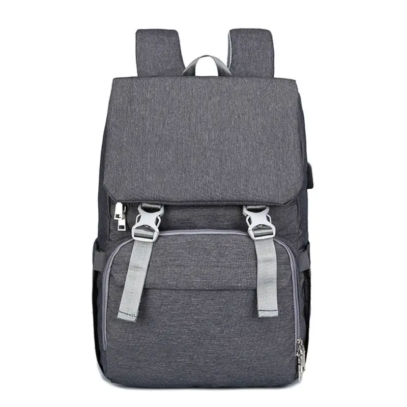 dark gray Сумка для подгузников, рюкзак для мамы и папы, дорожная сумка для подгузников для мам и пап, сумка для пеленания, usb-порт для зарядки, рюкзак с ремнем для коляски - Цвет: dark gray
