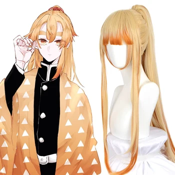 

DIANQI long golden yellow cosplay female wigs with bangs anime synthetic wigs easy matching with for women hair