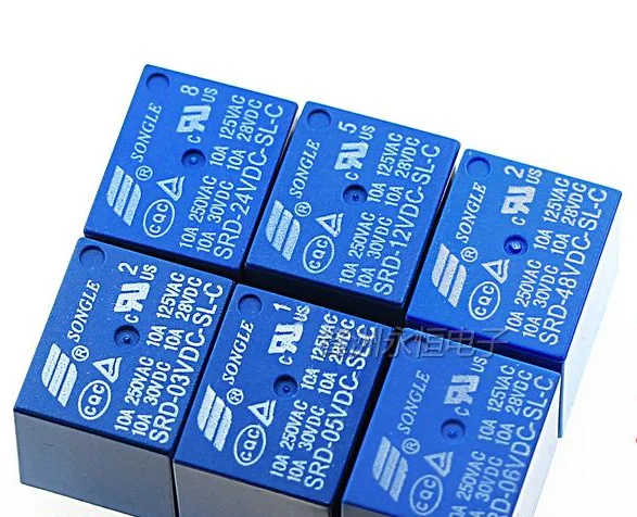 100PCS/lot Relay SRD-05VDC-SL-C SRD-12VDC-SL-C SRD-24VDC-SL-C SRD-48VDC-SL-C 5V 12V 24V 48V 10A 250VAC 5PIN T73 | Обустройство дома
