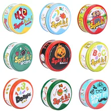 83mm dobble criança caixa amarela ponto ele cartão de jogo básico versão inglês no jogo de férias estrada dobble